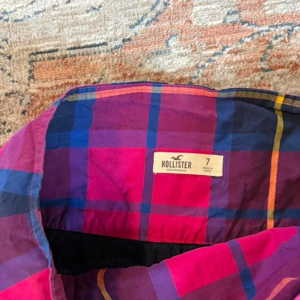 hollister plaid mini skirt size 7 rare lowrise preppy summer - Picture 5 of 5
